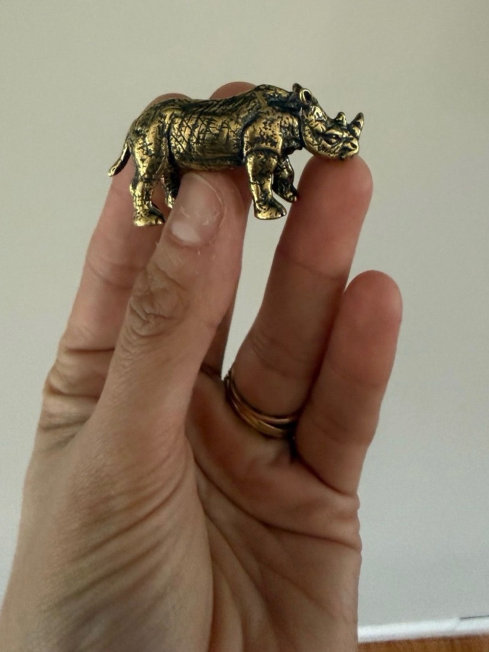 Mini brass rhino